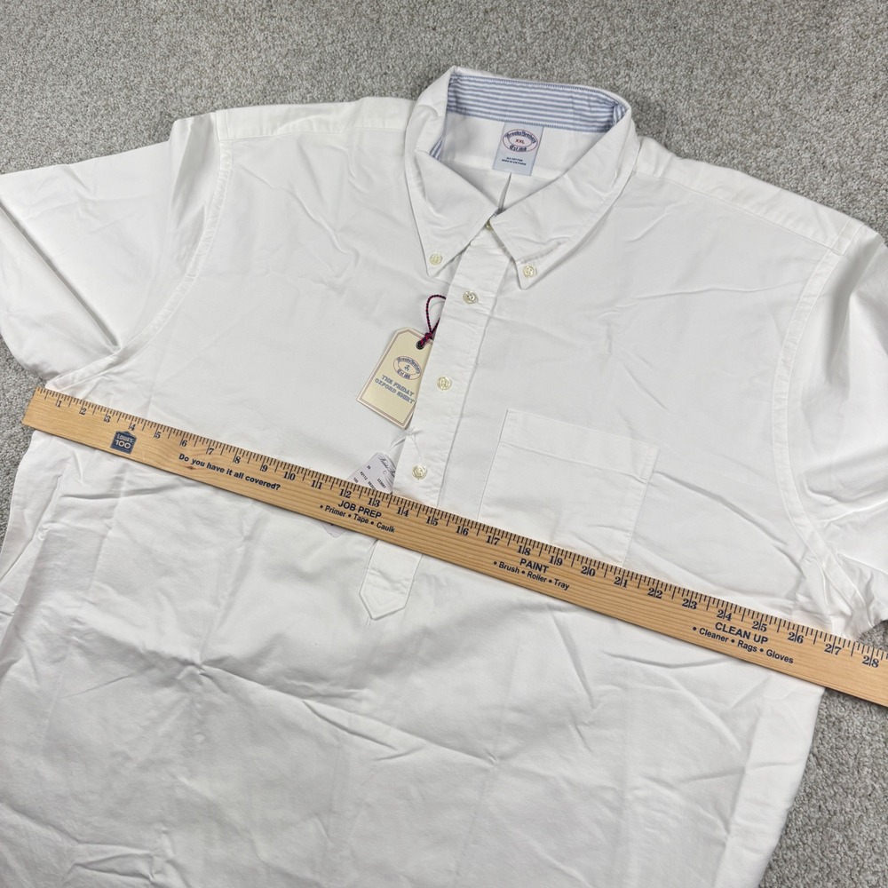 NEW Brooks Brothers Popover Shirt Mens XXL White Friday Oxford Button Down - Picture 4 of 8